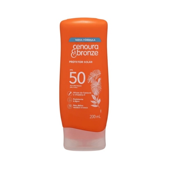 Protetor Solar Cenoura E Bronze FPS 50 200ml