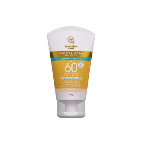 Protetor Solar Facial Australian Gold C/ Cor Gel Creme 01 Fps60 40gr