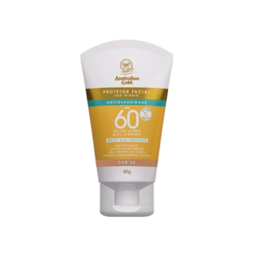 Protetor Solar Facial Australian Gold C/ Cor Gel Creme 02 Fps60 40gr