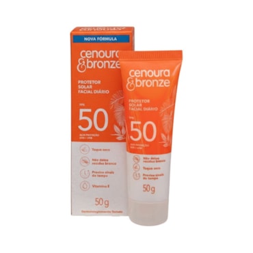 Protetor Solar Facial Cenoura E Bronze FPS 50 50g