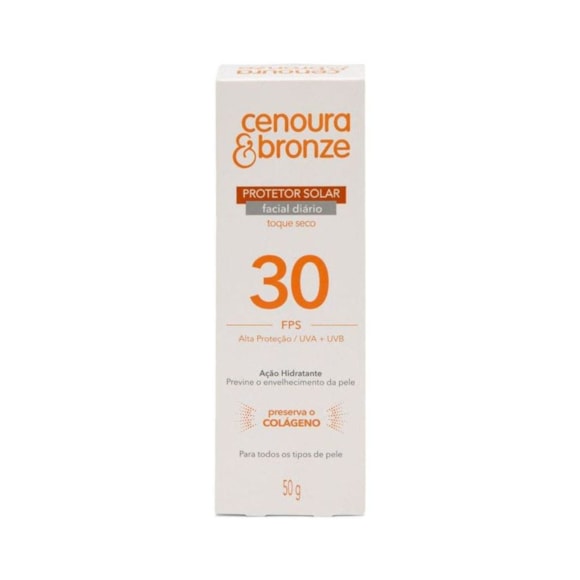 Protetor Solar Facial Cenoura e Bronze FPS30 50G
