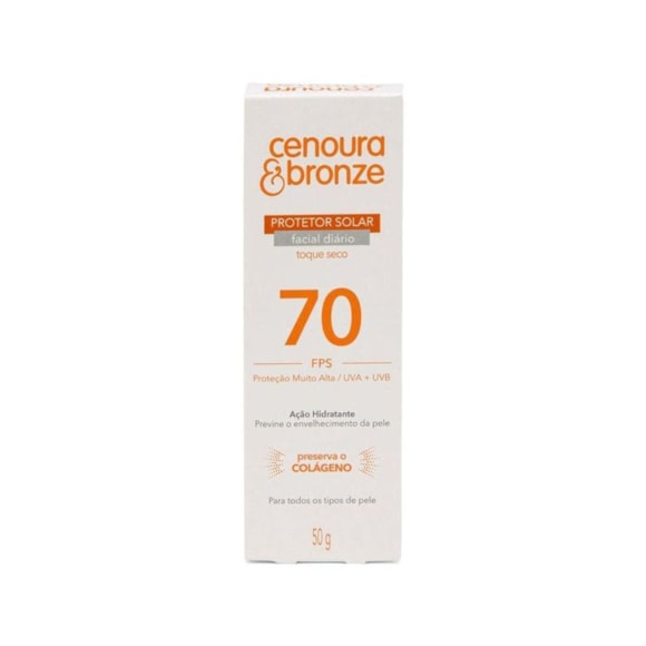 Protetor Solar Facial Cenoura E Bronze FPS70 50g