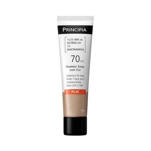Protetor Solar Facial com Cor Principia PS-05 FPS 70 30ml – Cor 3.0