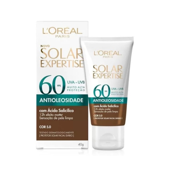 Protetor Solar Facial L'Oréal Solar Expertise Antioleosidade Fps60 Negra