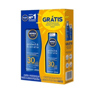 Protetor Solar Nivea Protect Hidrata Fps30 200ml Grátis Protetor Solar 100ml