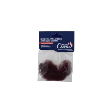 Rede para Cabelo Santa Clara Fina Castanho Escuro com 2un