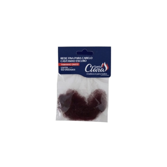 Rede para Cabelo Santa Clara Fina Castanho Escuro com 2un