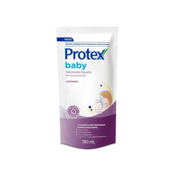 Refil Sabonete Líquido Infantil Protex Baby da Cabeça aos Pés Lavanda 380ml