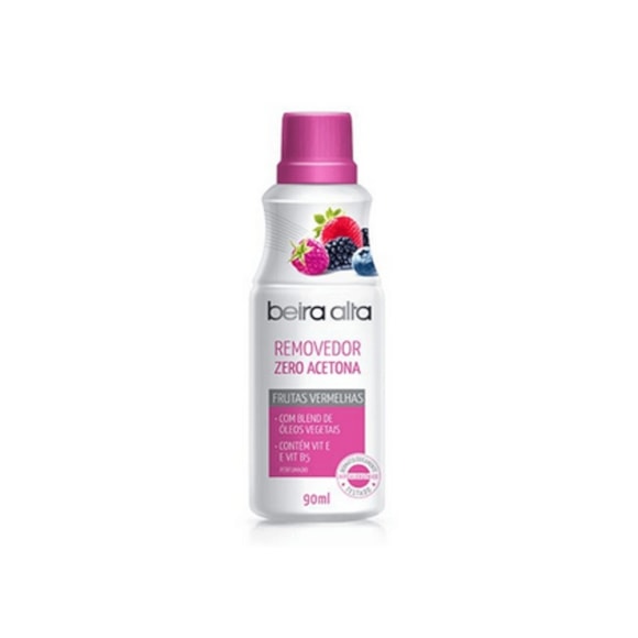  Removedor Esmalte Beira Alta Sem Acetona Frutas Vermelha 90ml