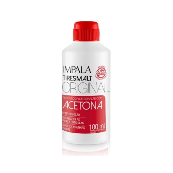 Removedor Esmalte Impala Tiresmalt C/ Acetona Original 100ml