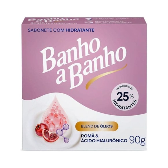 Sabonete Barra Banho A Banho Romã E Ácido Hialurônico 90g