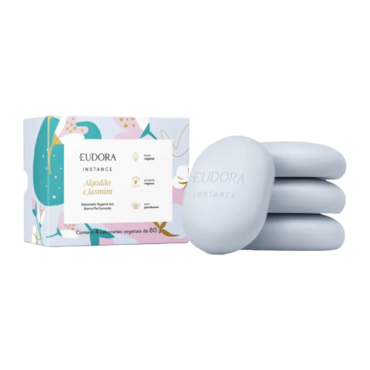 Sabonete Eudora em Barra Instance Algodão e Jasmim 4x80g
