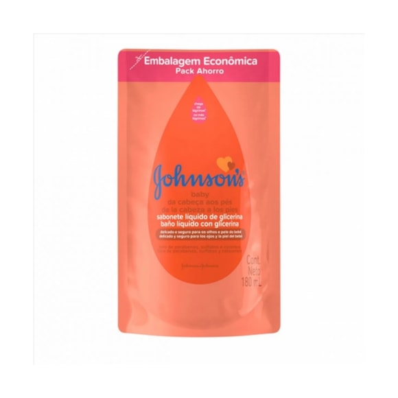 Sabonete Líquido Johnson e Johnson Baby Da Cabeça Aos Pés 180ml