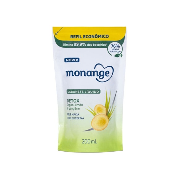 Sabonete Líquido Monange Detox Refil 200ml