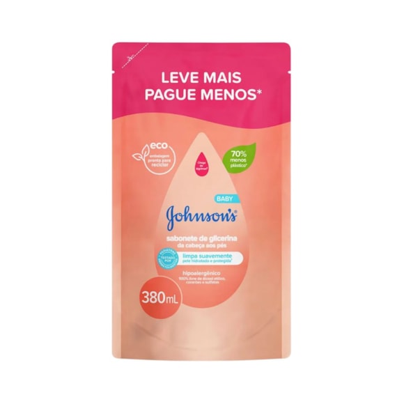 Sabonete Líquido Refil Johnson's Baby Cabeça aos Pés 380ml