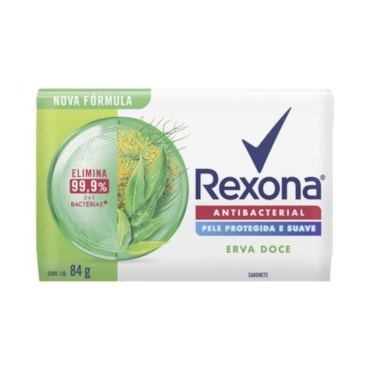 Sabonete Rexona em Barra Antibacterial Erva-doce 84gr