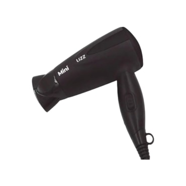 Secador de Cabelo Lizz Mini Dobrável Preto 1200w Bivolt