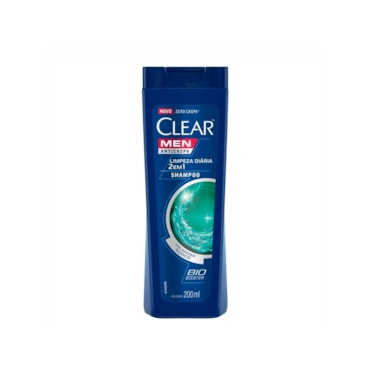 Shampoo Anticaspa Clear Men Limpeza Diaria 2X1 200Ml