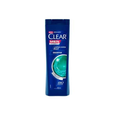 Shampoo Anticaspa Clear Men Limpeza Diaria 2X1 400Ml