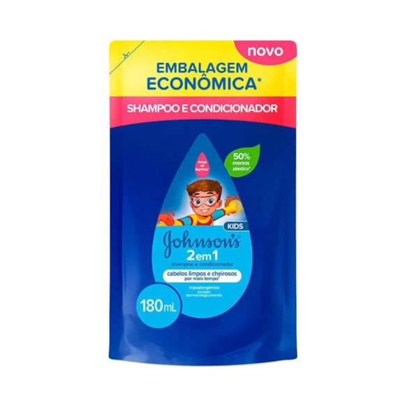Shampoo Infantil Johnson & Johnson 2 Em 1 Refil 180ml