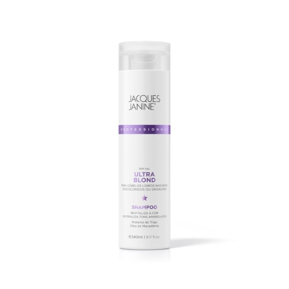 Shampoo Jacques Janine Professionnel Matizador Ultra Blond Cabelos Loiros E Grisalhos 240ml