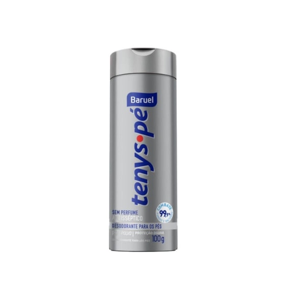 Talco Pés Tenys Pé Baruel Po Sem Perfume 100gr