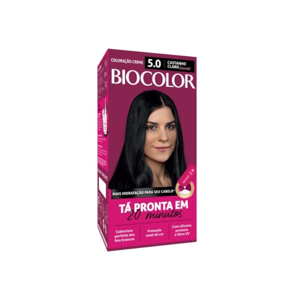 Tinta de Cabelo Biocolor Mini Kit Castanho Claro Luxuoso 5.0