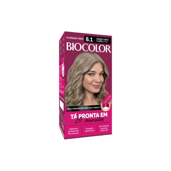 Tinta de Cabelo Biocolor Mini Kit Louro Acinzentado Radiante 8.1