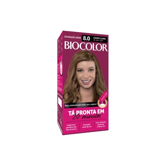 Tinta de Cabelo Biocolor Mini Kit Louro Claro Radiante 8.0