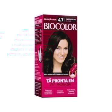 Tinta de Cabelo Biocolor Mini Kit Marrom Escuro da Moda 4.7