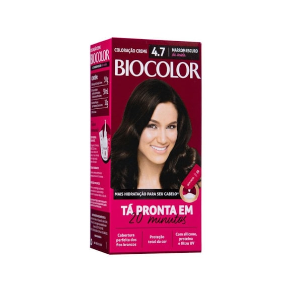 Tinta de Cabelo Biocolor Mini Kit Marrom Escuro da Moda 4.7