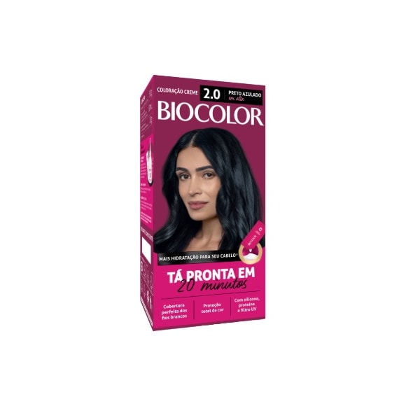 Tinta de Cabelo Biocolor Mini Kit Preto Azulado Incrível 2.0