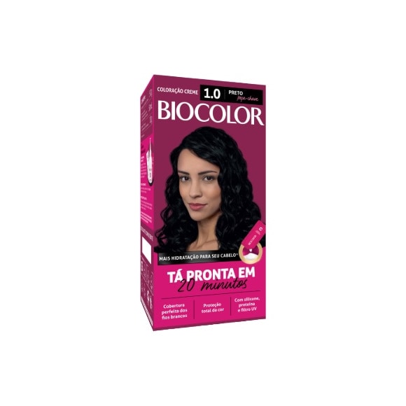 Tinta de Cabelo Biocolor Mini Kit Preto Fundamental 1.0