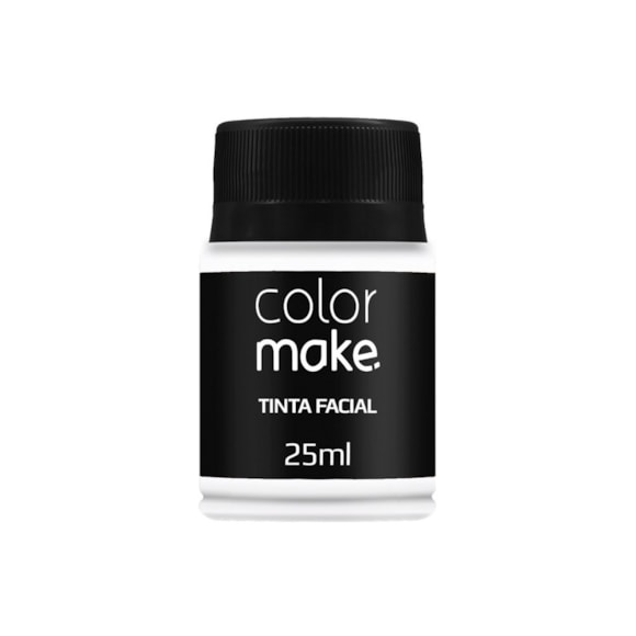 Tinta Facial Líquida Maquiagem Artística Colormake Branco Pote 25ml 