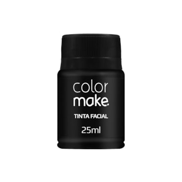 Tinta Facial Líquida Maquiagem Artística Colormake Preto Pote 25ml