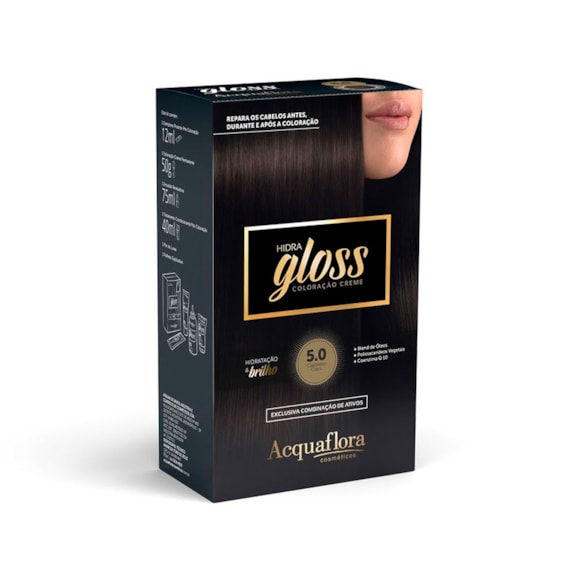Tintura Acquaflora Hidra Gloss 50 Castanho Claro