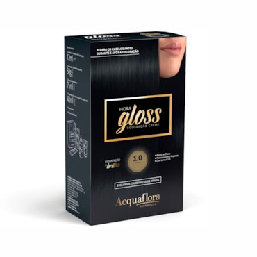 Tintura Acquaflora Kit Hidra Gloss 10 Preto