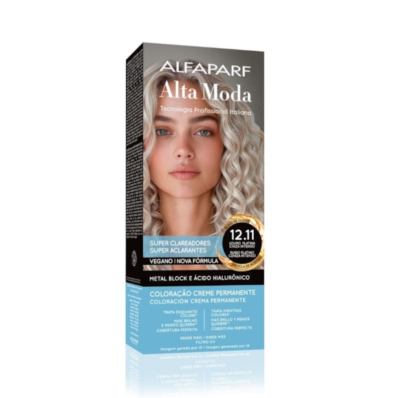 Tintura Alta Moda 12.11 Louro Platina Cinza Intenso
