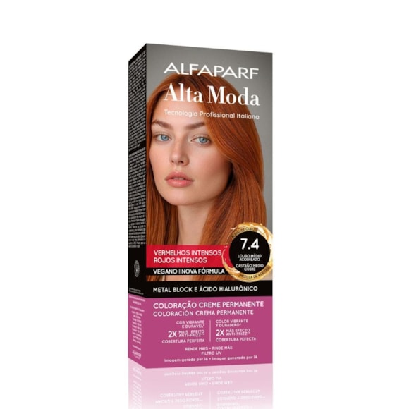 Tintura Alta Moda 7.4 Louro Médio Acobreado