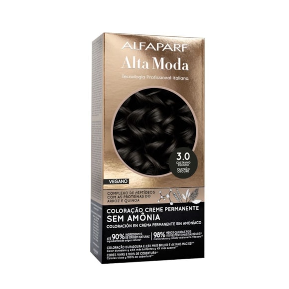 Tintura Alta Moda Color Sem Amônia 3.0 Castanho Escuro