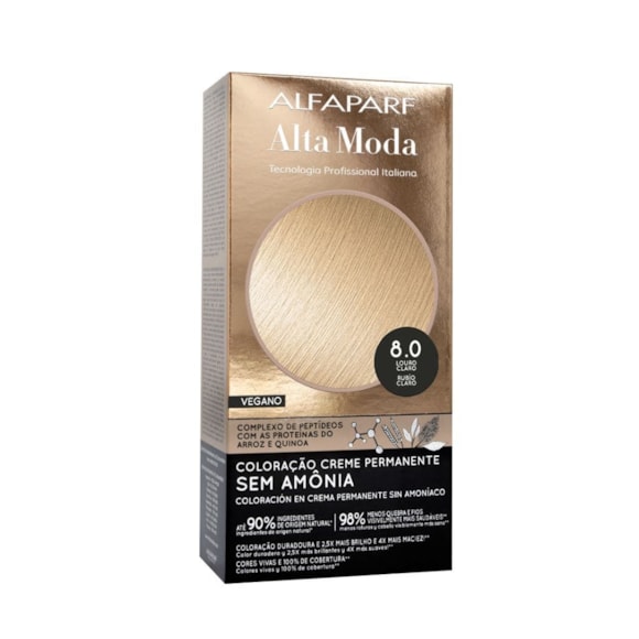 Tintura Alta Moda Color Sem Amônia 8.0 Louro Claro