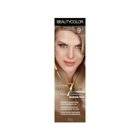 Tintura Beauty Color 9.1 Louro Muito Claro Acinzentado