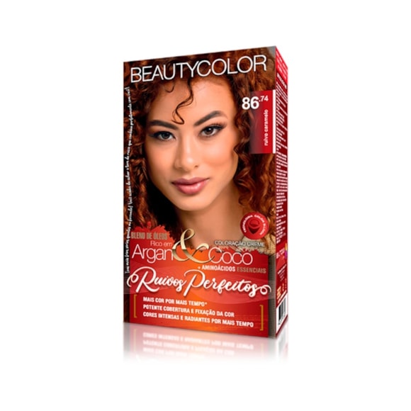 Tintura Beauty Color Ruivos Perfeitos Kit 86.74 Ruivo Caramelo