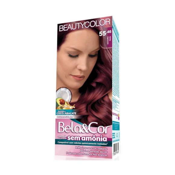 Tintura Bela Cor Kit Sem Amônia 55.46 Vermelho Fatale