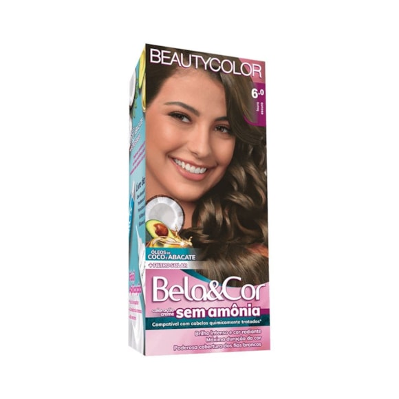 Tintura Bela Cor Kit Sem Amônia 6.0 Louro Escuro