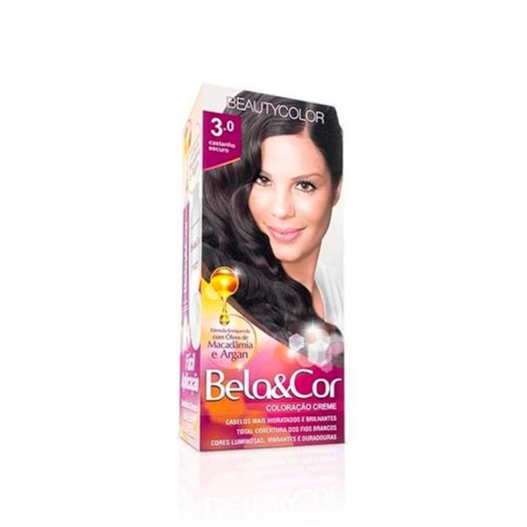 Tintura Bela Cor Mini Kit 3.0 Castanho Escuro