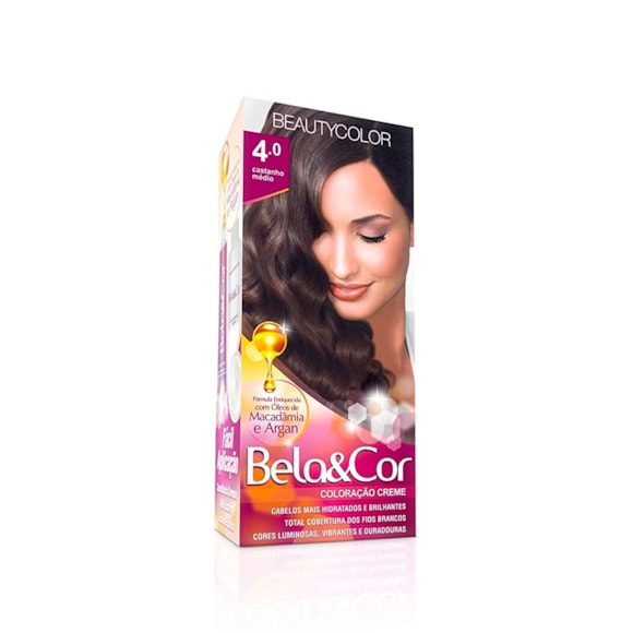 Tintura Bela Cor Mini Kit 4.0 Castanho Médio