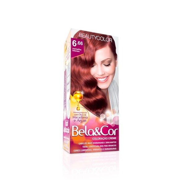 Tintura Bela Cor Mini Kit 6.66 Vermelho Intenso