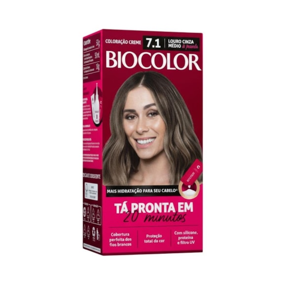 Tintura Biocolor Mini Kit 7.1 Louro Cinza Médio