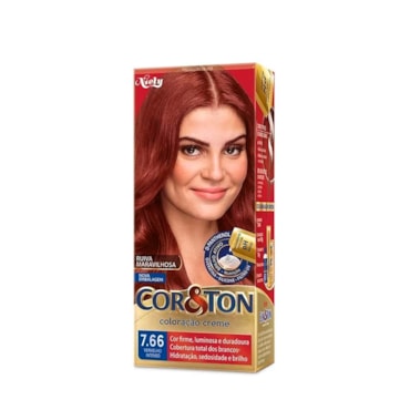 Tintura Cor & Ton Vermelho 7.66 Louro Médio Vermelho Intenso